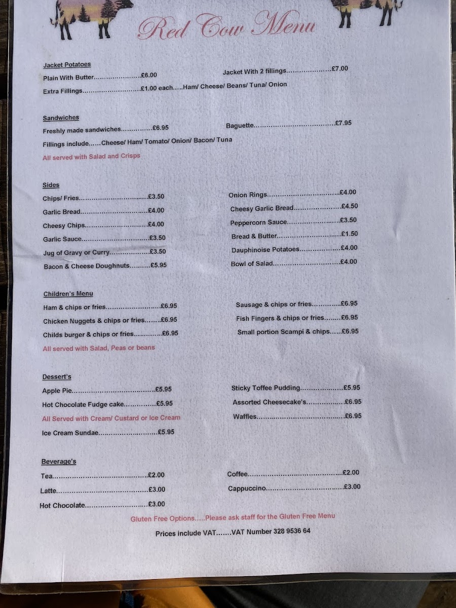 Red Cow Inn Menu - Image 3